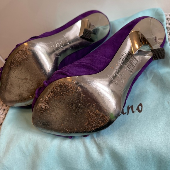 MARCIANO Vintage - Purple with Silver Heels - Suede Knot Booties - Picture 4 of 9